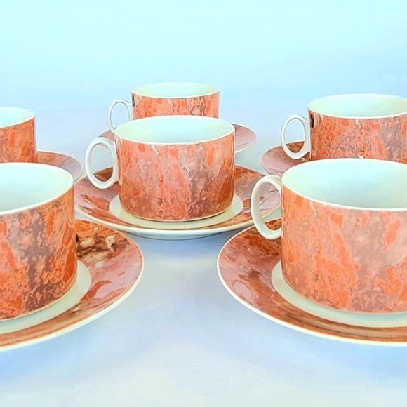 Vintage- Villeroy and Boch - Siena Pattern - 6 Cups & 6 Saucer Set - Picture 2 of 12